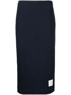 Thom Browne jupe à patch logo - Bleu