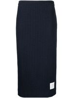 Thom Browne logo-patch jacquard skirt - Bleu