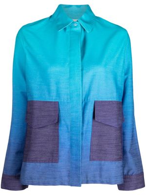 Bambah chemise en lin à effet dégradé - Bleu