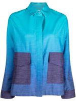 Bambah gradient-effect linen shirt - Bleu - thumbnail