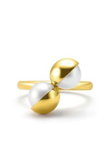 TASAKI bague en or jaune 18ct ornée de perles d'eau douce