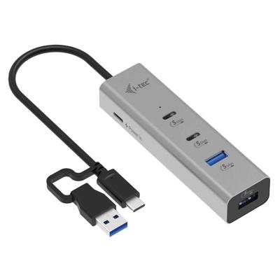 Hub USB i-Tec CAHUBMETAL2A2CPD Zilverkleurig