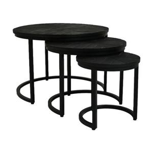 Salontafel Set Verona - 67/50/35 - Zwart - Mango