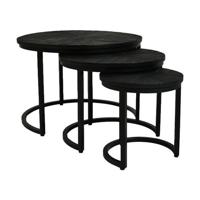 Salontafel Set Verona - 67/50/35 - Zwart - Mango