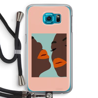 Orange lips: Samsung Galaxy S6 Transparant Hoesje met koord