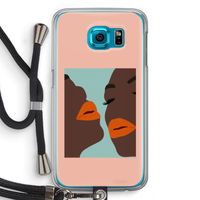 Orange lips: Samsung Galaxy S6 Transparant Hoesje met koord