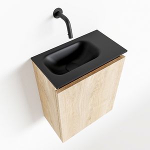 MONDIAZ TURE 40cm toiletmeubel washed oak. EDEN wastafel urban links geen kraangat