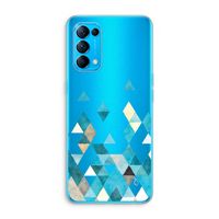 Gekleurde driehoekjes blauw: Oppo Find X3 Lite Transparant Hoesje