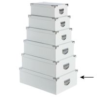 5Five Opbergdoos/box - wit - L48 x B33.5 x H16 cm - Stevig karton - Whitebox   -