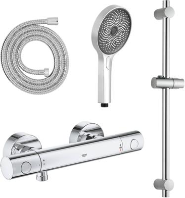 Grohe QuickFix Precision Get thermostaatkraan actieset incl. Ben doucheset met 3 straalsoorten chroom