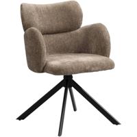 Leen Bakker - Eetkamerstoel Coco - Stof - Taupe - 63x61x87 Cm