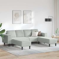 Bankstel 3 pcs Lichtgrijs Fluweel