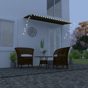 VidaXL Luifel uittrekbaar met led 350x150 cm antraciet