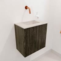 Toiletmeubel Mondiaz Joya Dlux | 40 cm | Meubelkleur Shadow | Faye wastafel Ostra Wasbak Midden | Zonder kraangat(en)