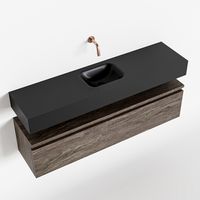 Toiletmeubel Mondiaz Andor | 120 cm | Meubelkleur Dark brown | Lex vrijhangend wastafel Urban Midden | Zonder kraangat