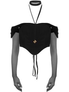 MANURI cropped corset blouse - Noir