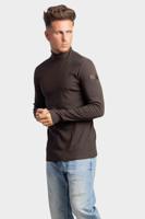 Purewhite Rib Mockneck Longsleeve Heren Bruin - Maat S - Kleur: Bruin | Soccerfanshop - thumbnail