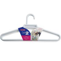 Plasticforte Kledinghangers - 2x - wit - kunststof - 41 cm