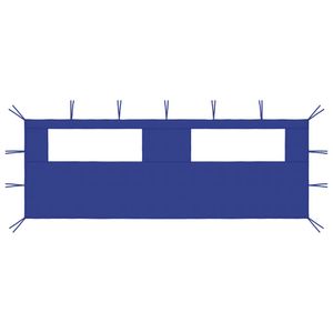 VidaXL Prieelzijwand met ramen 6x2 m blauw