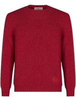 ETRO pull en cachemire à logo brodé - Rouge