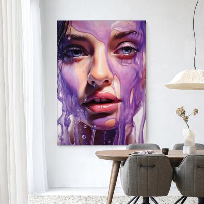 Urban Cotton Wandkleed 'Silver' 145 x 190cm in Frame - black