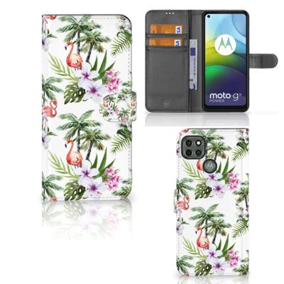 Motorola Moto G9 Power | Telefoonhoesje | Met pasjeshouder | Flamingo Palms