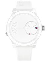 Tommy Hilfiger Herenhorlogemet witte siliconen band, 44 mm