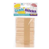 Hobby ijslollie stokjes/ijsstokjes/knutselhoutjes - hout kleur - 50x stuks - 65 x 10 mm   -