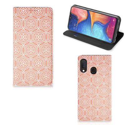 Samsung Galaxy A20e | Hoesje met Magneet | Pattern Orange