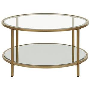 Beliani - BIRNEY - Salontafel - Goud - Veiligheidsglas