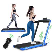 2-In-1 Elektrische Loopband met Afstandsbediening App-Bediening Bluetooth Led-Display Mobiele Telefoonhouder Inklapbaar (Blauw)