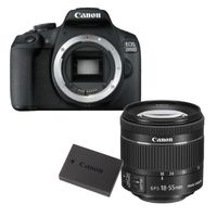 Canon EOS 2000D + 18-55mm IS II + LP-E10 Accu