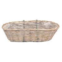 Balkonmand - ovaal - rotan gevlochten - 56 x 22 x 17 cm - bloemen/planten - schuttingmand