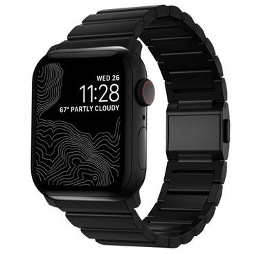 Nomad titanium strap Apple Watch 42mm / 44mm / 45mm / 49mm zwart
