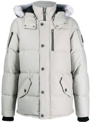 Moose Knuckles parka à bords en fourrure artificielle - Gris