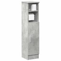 Badkamerkast met rolhouder 20,5x22x90 cm betongrijs