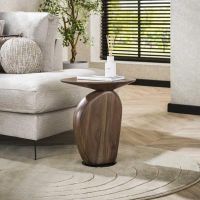 LifestyleFurn Organische Bijzettafel 'Linsie' Acaciahout, 45 x 36cm