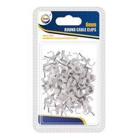 90x Witte kabelclips/kabelklemmen met spijker 6 mm