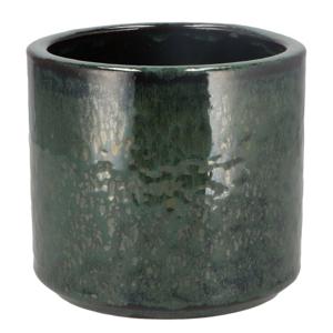 DK Design Bloempot model Green Glaze - groen - D14 x H15 cm - glanzend - Plantenpotten