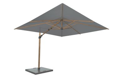 4SO Siesta premium zweefparasol 3x3 wood look characoal