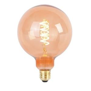 LUEDD E27 dimbare LED spiraal filament lamp G125 roze 4W 180 lm 2100K