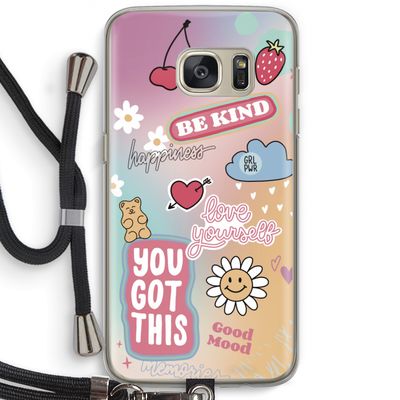 Positivity: Samsung Galaxy S7 Transparant Hoesje met koord