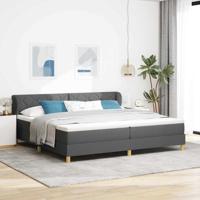 Boxspringbed met matras stof donkergrijs 200x200 cm