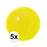 5x Neon gele strandbal   - - thumbnail