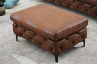 Chesterfield Ottoman MODERN BAROK 90cm antiek bruin voetenbankje - 44403