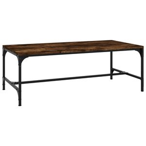 The Living Store Salontafel Industrieel - Gerookt eiken - 100 x 50 x 35 cm