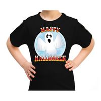 Happy Halloween horror spook shirt zwart voor kinderen XL (158-164)  - - thumbnail
