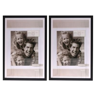 Fotolijstje Paris - 2x - 30 x 45 cm - zwart - met passe partout - 28 x 43 cm - hout