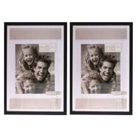 Fotolijstje Paris - 2x - 30 x 45 cm - zwart - met passe partout - 28 x 43 cm - hout