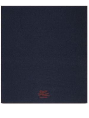ETRO HOME couverture en laine à broderies Pegaso - Bleu